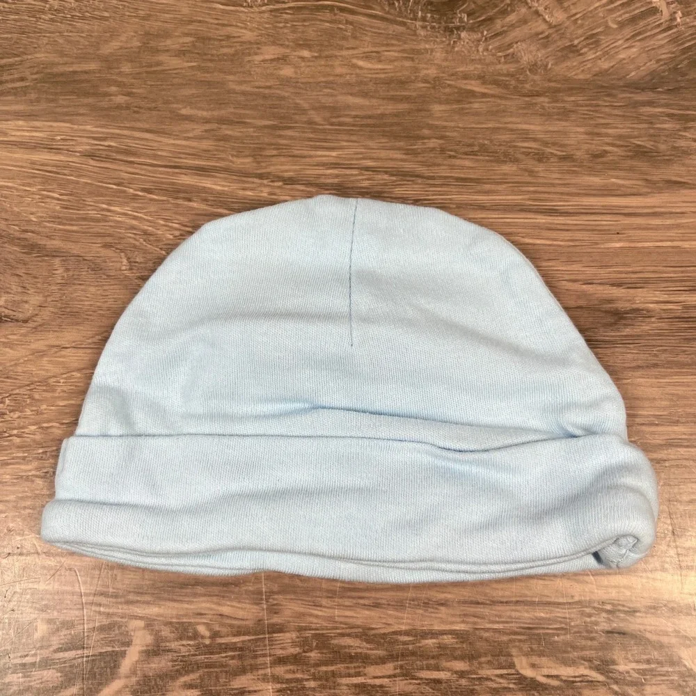 Baby Grand Baby Hats 0/3M Blue Dog Print Embroidered Cotton 2pk